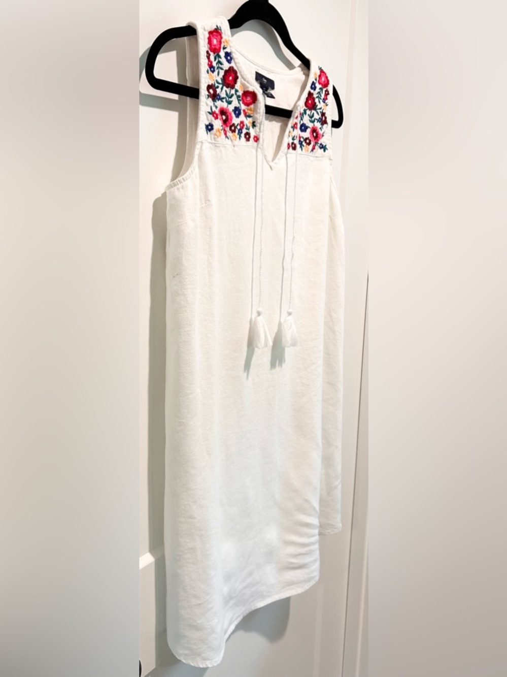 GAP Embroidered Cotton Shift Dress Boho Floral Sleeveless Summer S - Picture 5 of 6